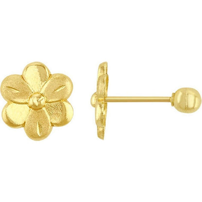 Broquel Flor Botón En Oro De 10 K + Obsequio + Envío