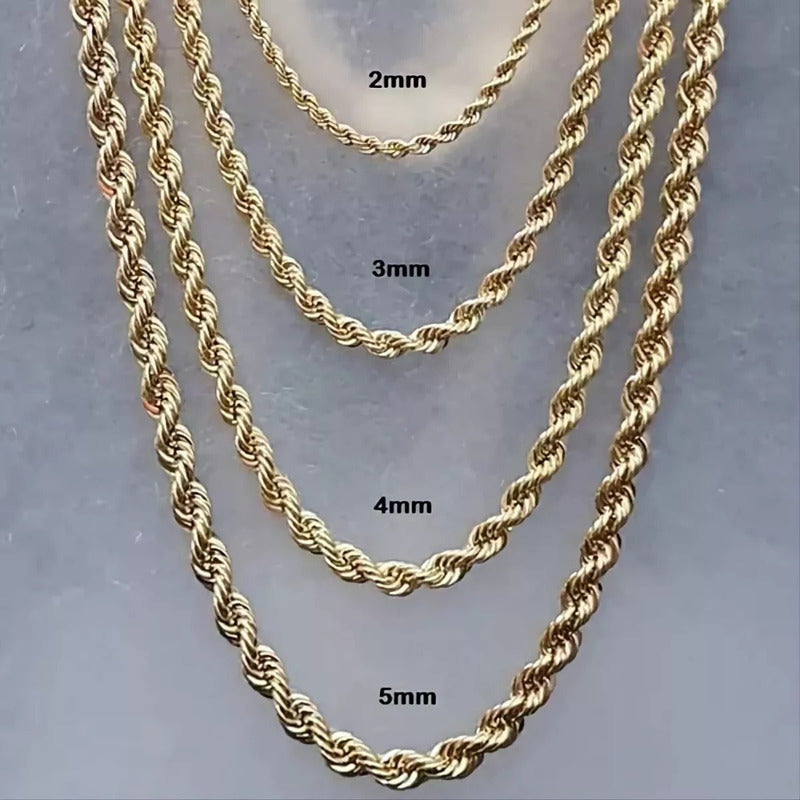 Set Torzal Cadena 55 Cm + Pulsera 18 Cm X 3 Mm Oro 10 K.