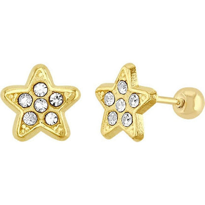 Broquel Estrella Zirconias En Oro De 10 K + Obsequio + Envío