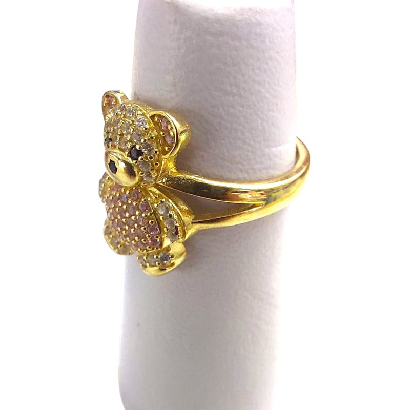 Anillo Oso Rosa Joyería M De León 10k + Regalo