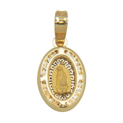 Medalla Mini De La Virgen De Gpe Ovalada En Oro De 10k