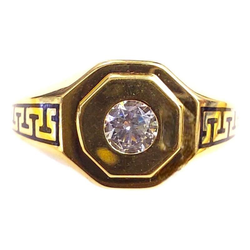 Anillo Estilo Versace Joyería M De León Oro 14k + Regalo