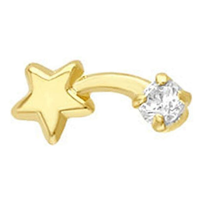 Broquel Estrella Fugaz En Oro De 10 K + Obsequio + Envío