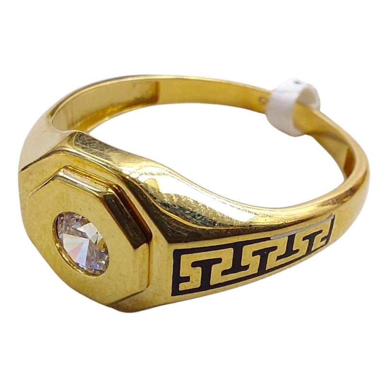 Anillo Estilo Versace Joyería M De León Oro 14k + Regalo