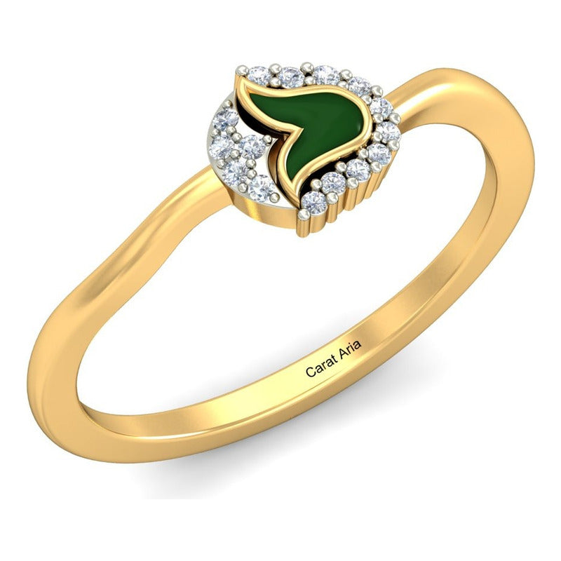 Anillo Tulipán Verde Joyería M De León Oro 10k + Regalo