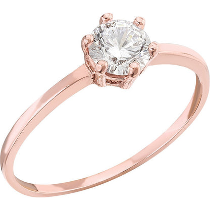 Anillo De Compromiso Liso Oro Rosa 10 K + Obsequio