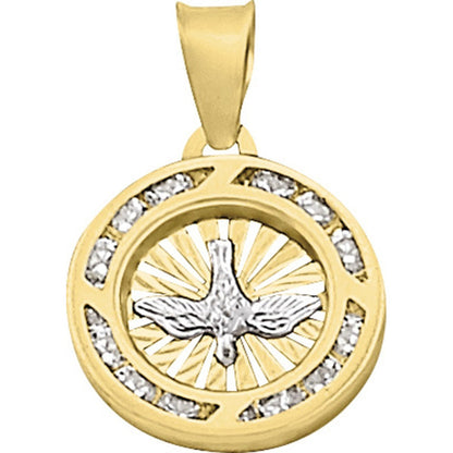 Collar Bautizo Circular Zirconias Oro 10 K + Obsequio