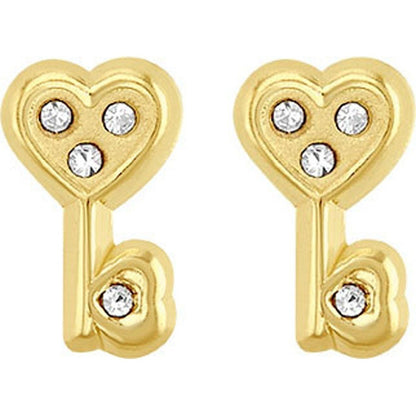 Broquel Corazón En Forma De Llave En Oro De 10 K + Obsequio