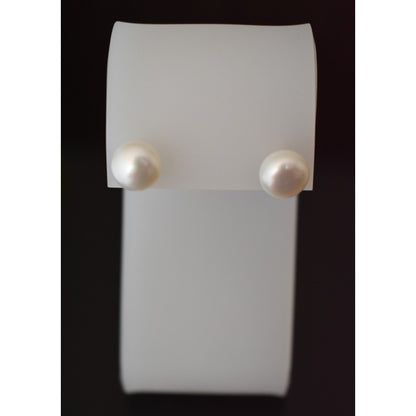 Broqueles Perla 8 Mm Oro De 10 K + Obsequio