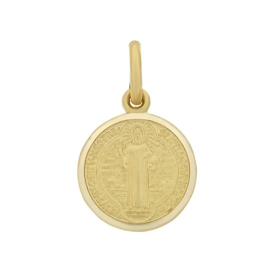 Medalla De San Benito En Oro Amarillo De 14 K