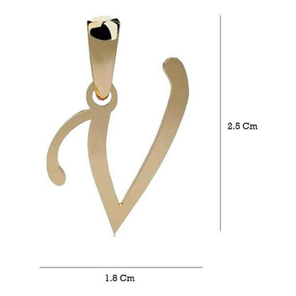 Dije Inicial Letra V Oro 14 K + Obsequio + Envio