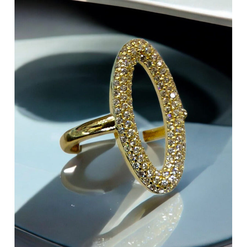 Anillo Fancy Zirconias Joyería M De León Oro 10k + Regalo