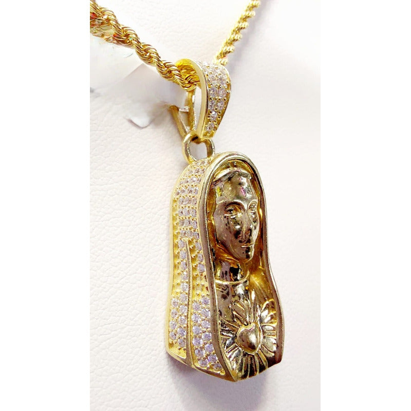 Dije Virgen Sagrado Corazón Oro 10 K. + Obsequio