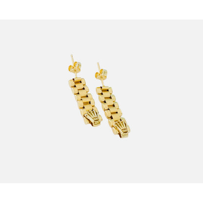 Aretes Con Eslabones En Oro De 14 Kilates+ Obsequio
