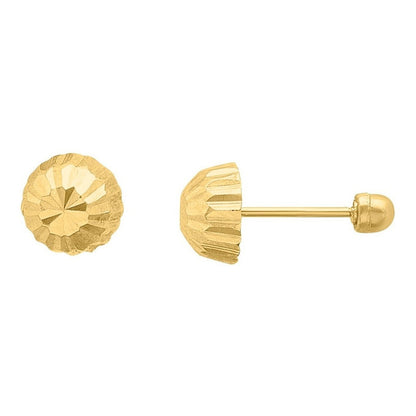 Broqueles Hongo Recto Para Bebé 5 Mm Oro De 10 K + Obsequio