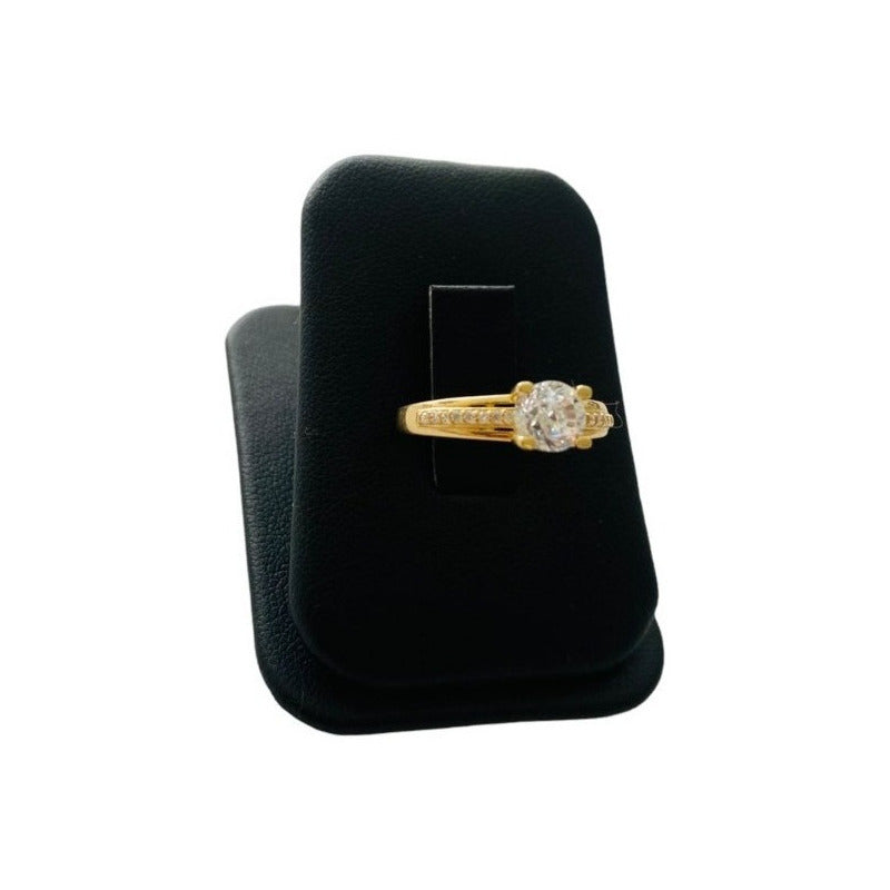Anillo Clasico Compromiso 10 Kilates Zirconias + Obsequio