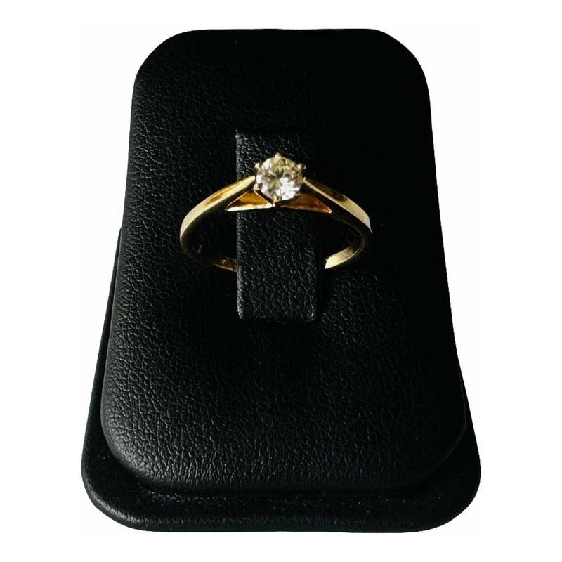 Anillo Compromiso Oro 14 K Diamante Natural .24 Ct