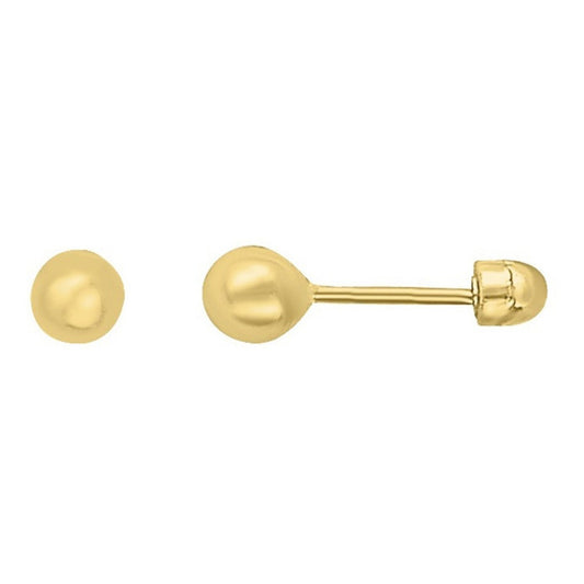 Broqueles Dormilonas 3mm Oro De 14 K +