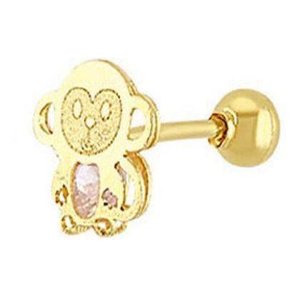 Broquel Mono Rosa En Oro De 10 K + Obsequio + Envío