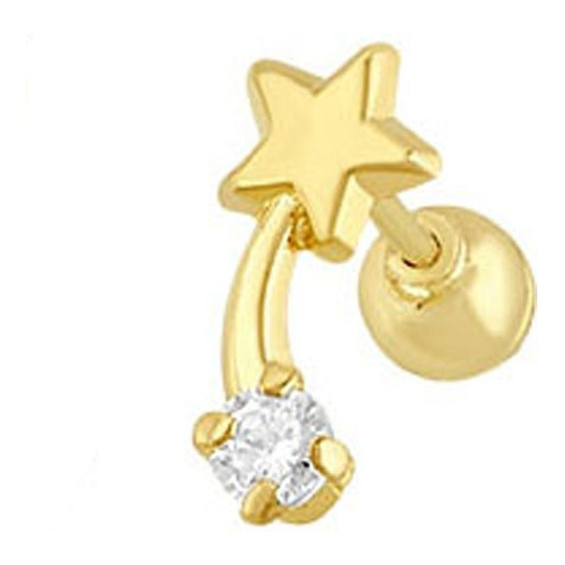 Broquel Estrella Fugaz En Oro De 10 K + Obsequio + Envío