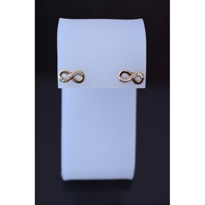 Broqueles Infinito Circonia 4 Mm Oro De 10 K