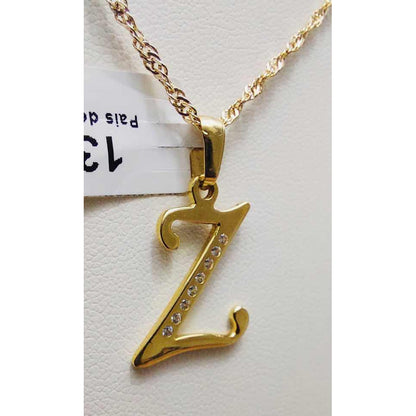 Dije Inicial Letra Z Con Circonias Oro 14 K + Obsequio