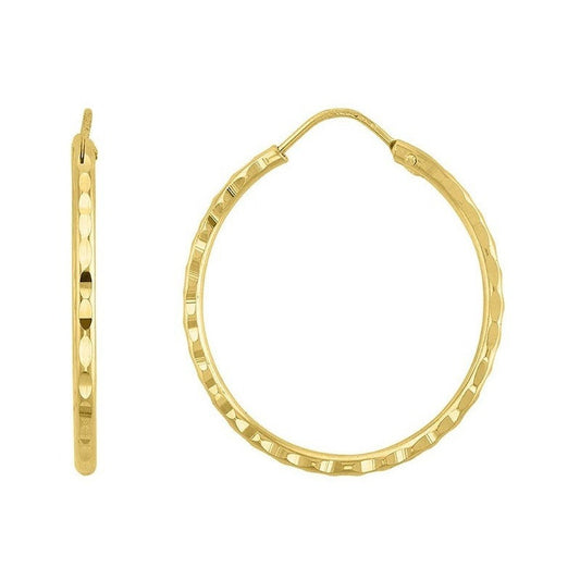 Arracada Cañoncillo A Mano # 2 En Oro De 10 K + Obsequio