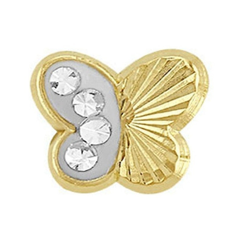 Broquel Mariposa Diamante En Oro De 10 K + Obsequio + Envío
