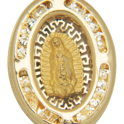 Medalla Mini De La Virgen De Gpe Ovalada En Oro De 10k