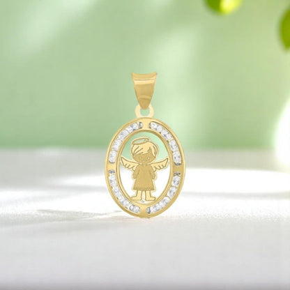 Medalla Niño Angel En Oro De 10 K + Obsequio + Envio