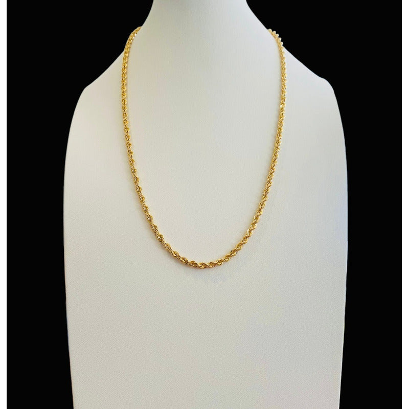 Cadena Torsal En Oro 10 K 55 Cm Por 4 Mm + Obsequio
