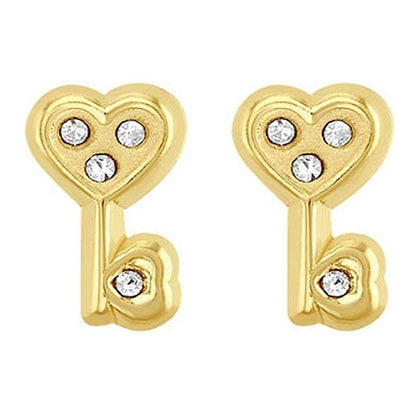 Broquel Corazón En Forma De Llave En Oro De 10 K + Obsequio