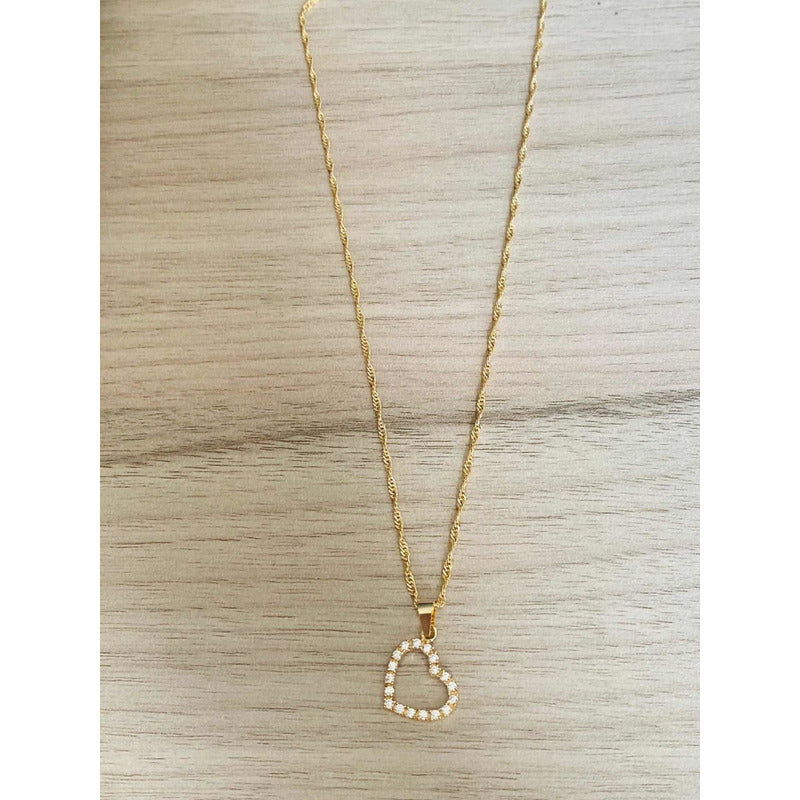 Kit Cadena Con Dije Corazon Oro 10 K. + Obsequio