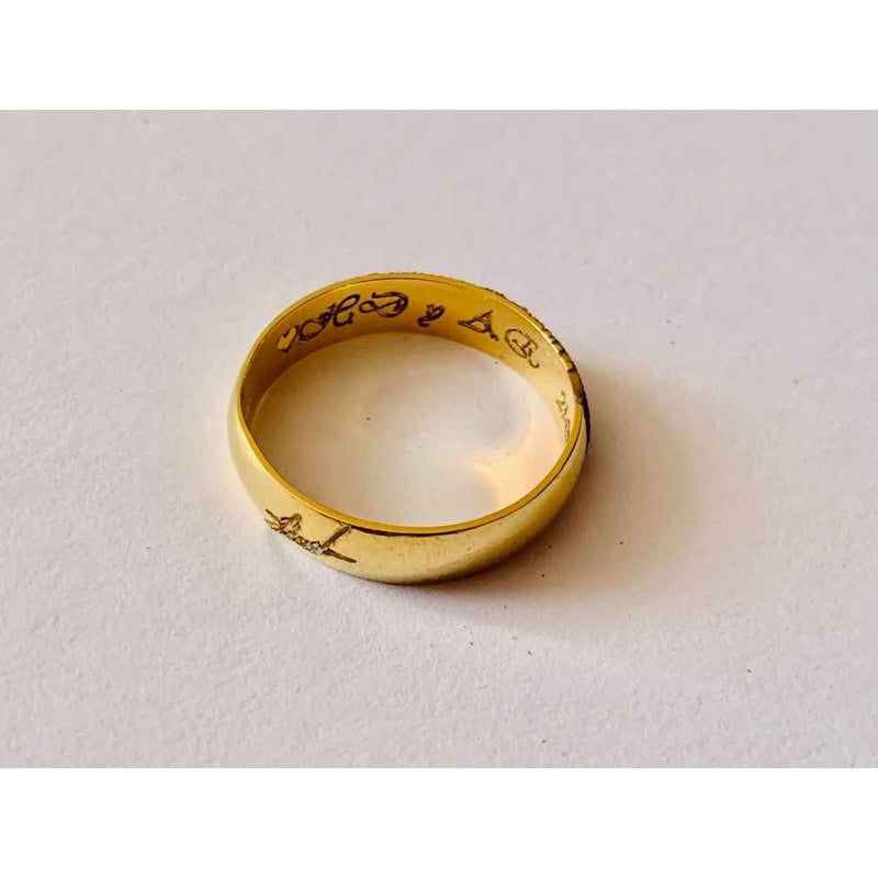Argollas Matrimoniales Huella Dactilar Y Firma Oro 14 K
