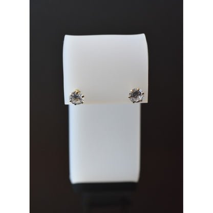 Broqueles Circonia 7 Mm Oro De 10 K + Obsequio