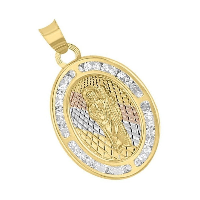 Medalla Oval San Judas Tadeo Rayos En Oro De 14 K + Obsequio