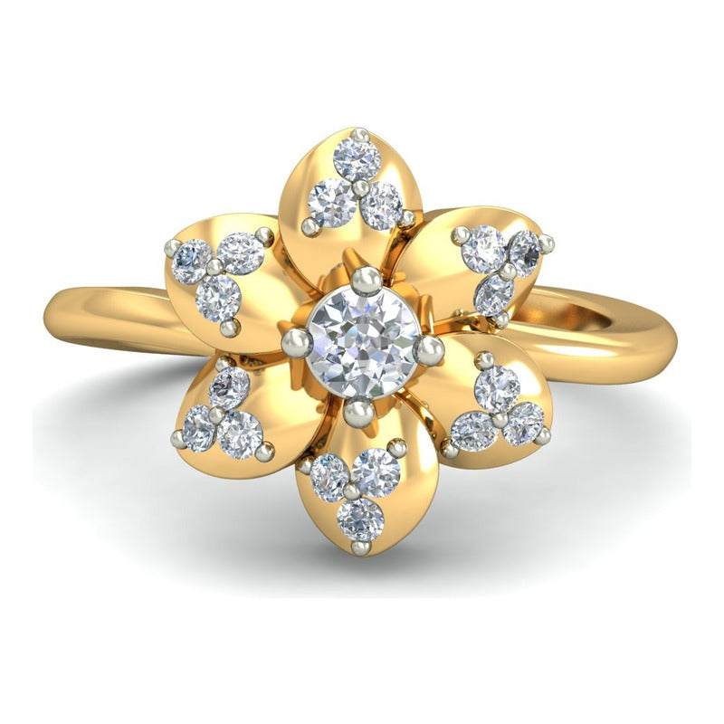 Anillo Flor De Luz Joyería M De León Oro 10k + Regalo