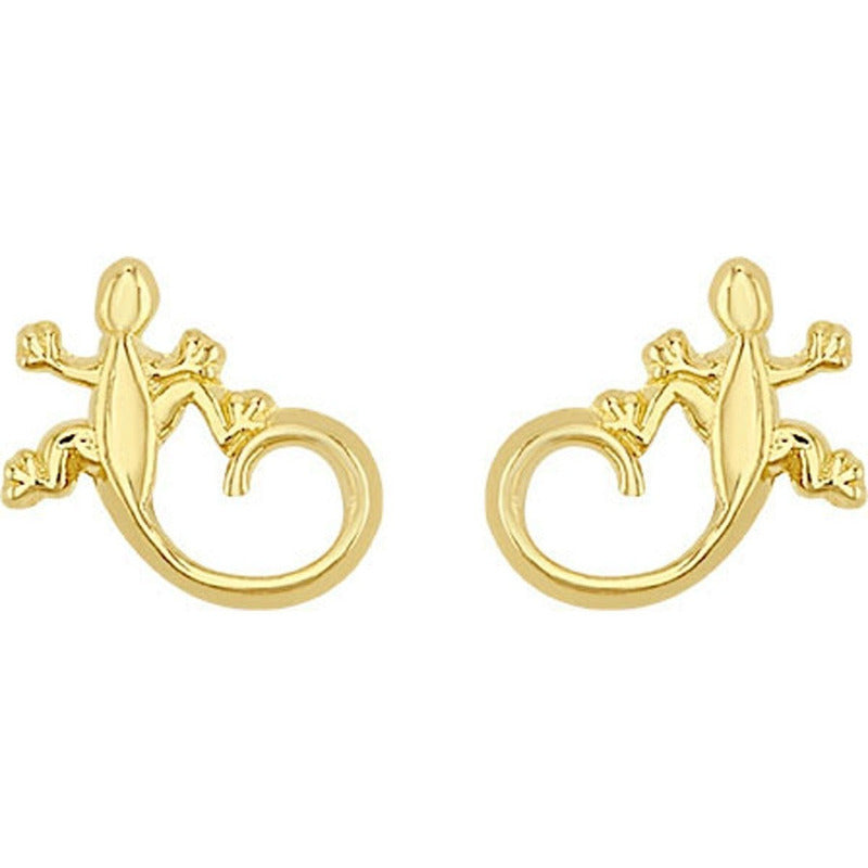 Broquel Lagartija En Oro De 10 K + Obsequio + Envío