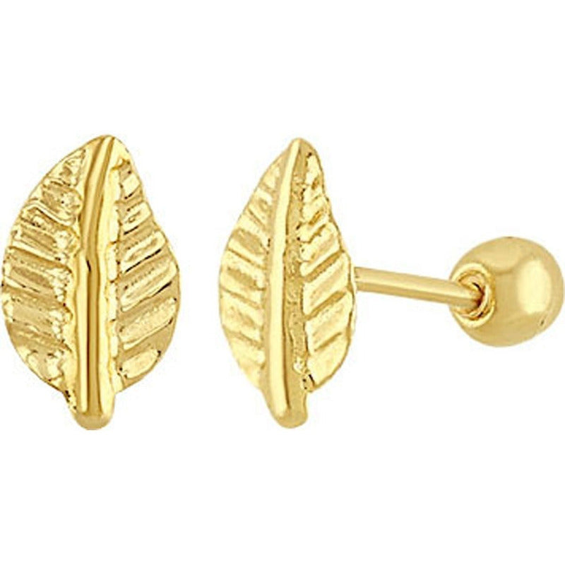 Broquel Hojitas En Oro De 10 K + Obsequio + Envío