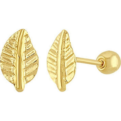 Broquel Hojitas En Oro De 10 K + Obsequio + Envío