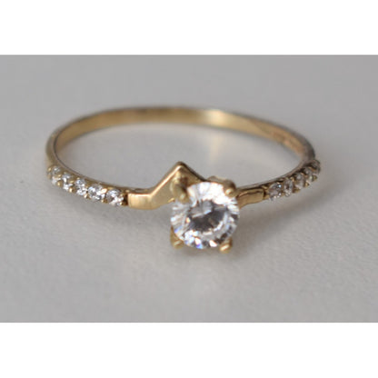 Anillo Solitario Delgado Oro 10 K + Obsequio + Envio