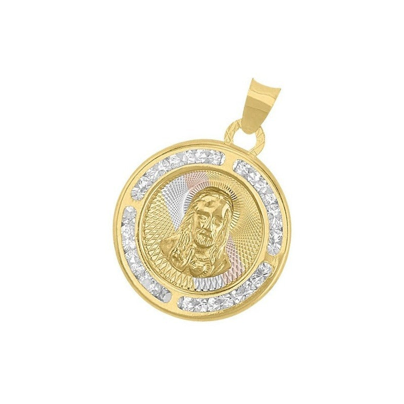 Medalla Sagrado Corazón 3 Colores En Oro De 14 K + Obsequio