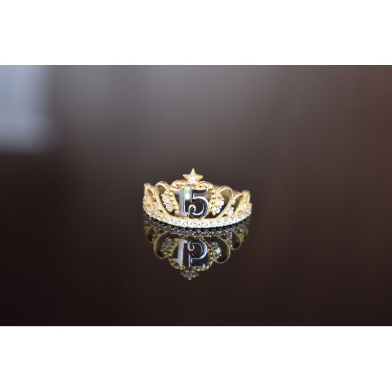 Anillo Corona Xv Años Oro 10 K + Obsequio + Envio