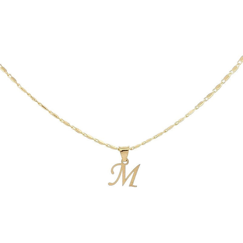 Dije Inicial M Lisa En Oro De 10 K + Obsequio