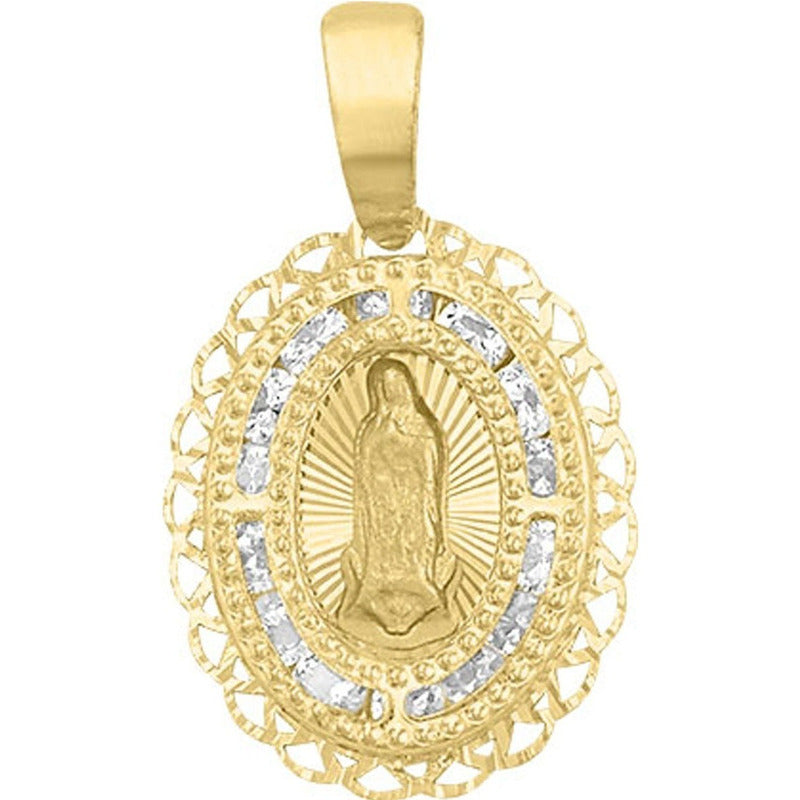 Medalla Mini Guadalupe Ama Contorno En Oro De 10 K +obsequio