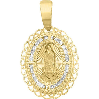 Medalla Mini Guadalupe Ama Contorno En Oro De 10 K +obsequio