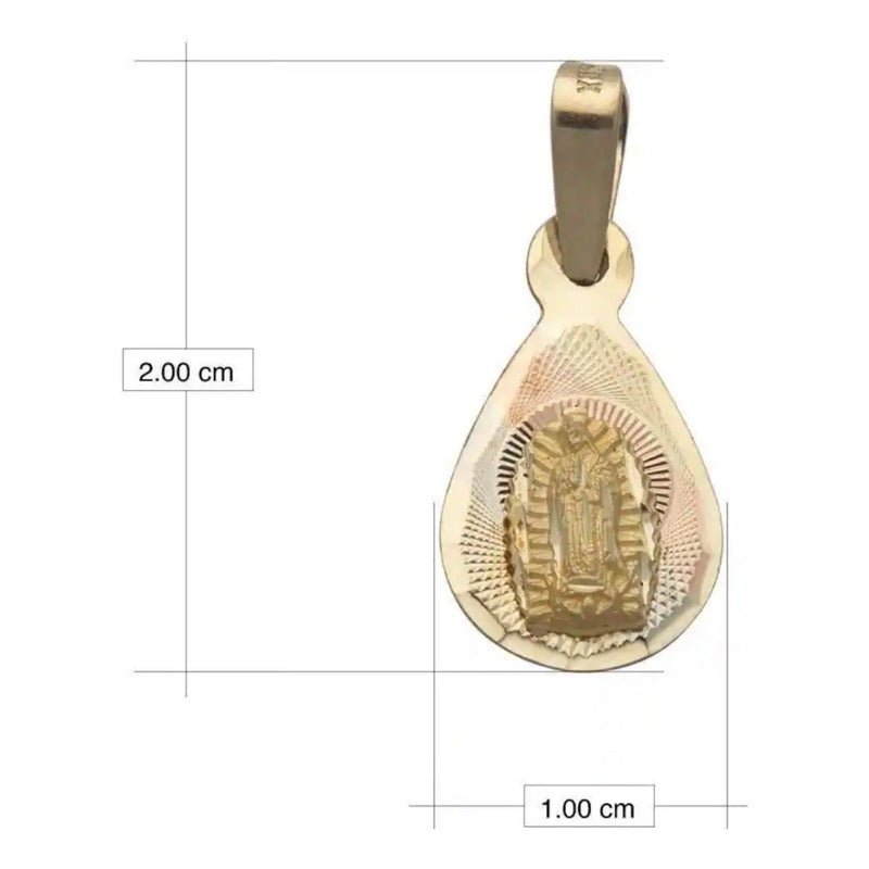 Medalla Virgen De Guadalupe Oro Florentino 14 K + Obsequio