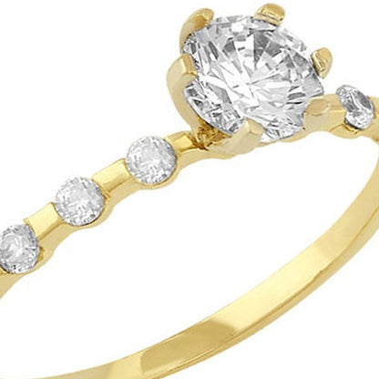 Anillo Solitario Con Zirconia En Oro 10 K + Obsequio + Envio