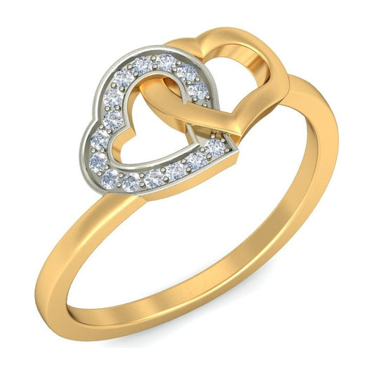 Anillo Corazones Entrelazados 2 Oros Joyería M De León 10k