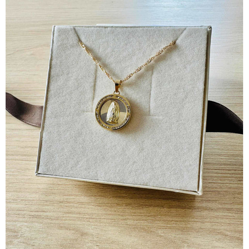 Kit Cadena Con Medalla Escapulario Oro 10 K + Obsequio